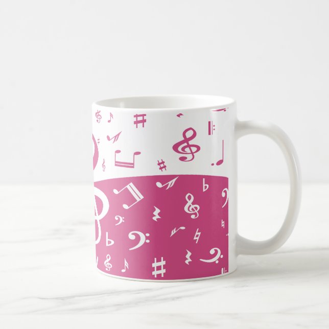 Mug Notes de musique de vague de clef triple dans le (Droite)