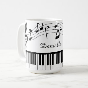 Mug Notes de Musique Piano Personnalisées Couleurs Per