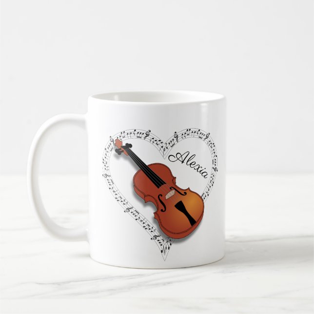 Mug Notes de musique violon (Gauche)