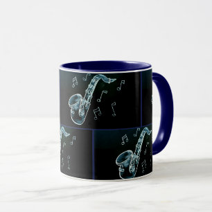 Mug Notes de saxophone et de musique 