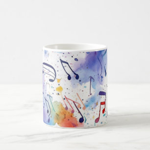 Mug Notes musicales d'aquarelle