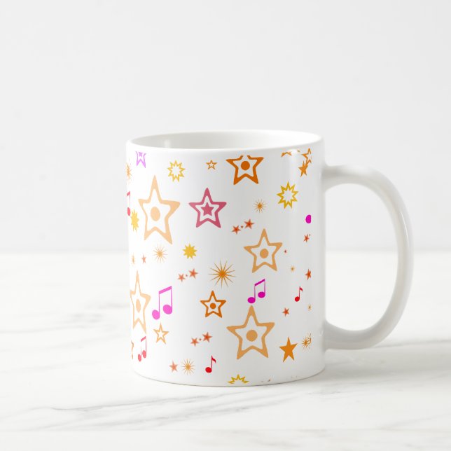 Mug Notes musicales et étoiles : (Droite)