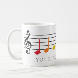 Mug Notes musicales personnalisées Arc-en-ciel Cadeau