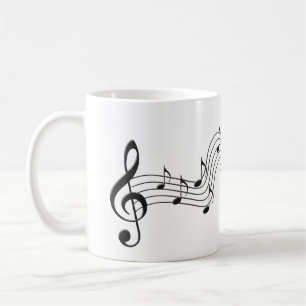 Mug Notes musicales Symbole de la chanson désignant le