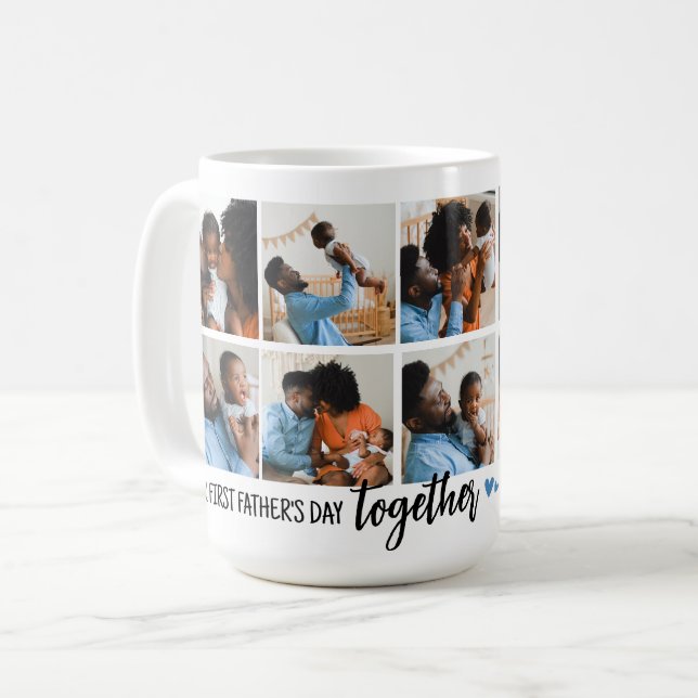 Mug Notre 1ère Fête des pères Ensemble ! Collage de ph (Devant gauche)