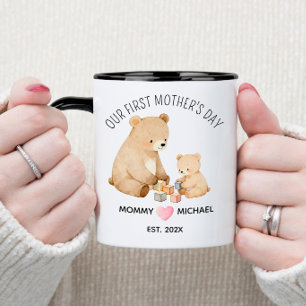 Mug Notre premier jour de fête des Mères, maman et caf