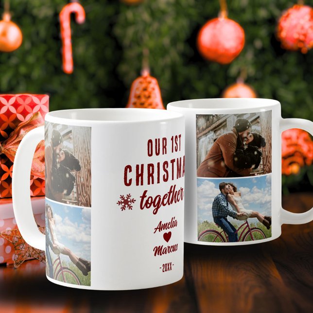 Mug Notre premier Noël Ensemble Coeur 2 Photos (Créateur téléchargé)