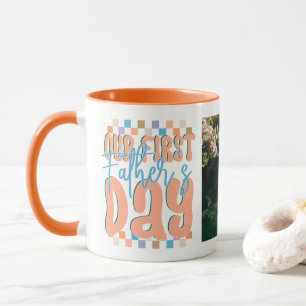 Mug Notre première fête des pères rétro photo personna