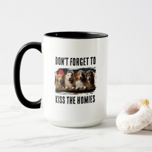 Mug N'oublie pas d'embrasser les potes Photo de compag