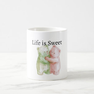 Mug Nounours roses embrassants La vie est douce