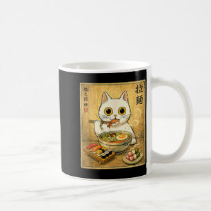 Mug Nourriture Japonaise Funny Kawaii Chat Blanc Ramen