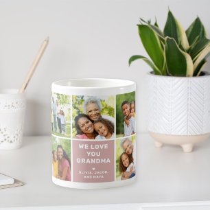 Mug Nous aimons grand-mère Photo moderne rose poussiér