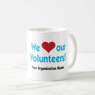 Mug Nous aimons nos volontaires avec le symbole rouge