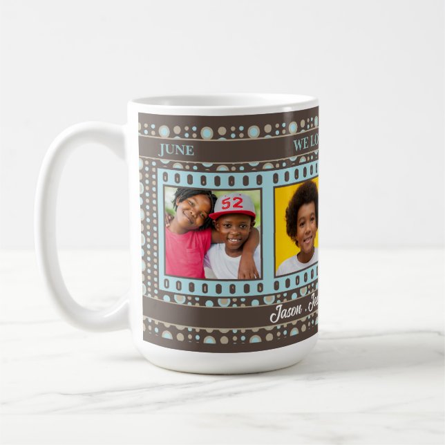 Mug Nous aimons papa Brown et bleu 4 Photo (Gauche)