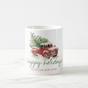 Mug Nous avons déménagé,Camion Rouge,Sapin de Noël enn