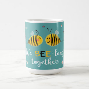 Mug Nous BEE long avec les abeilles et les fleurs Vale