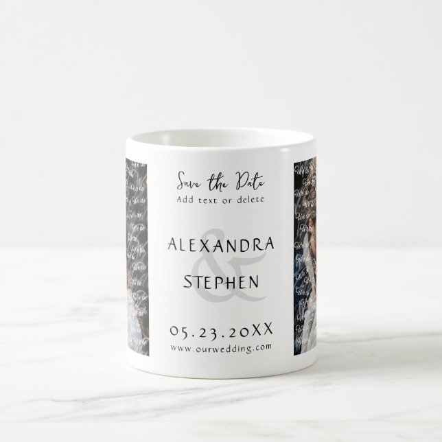 Mug Nous faisons Elegant Script moderne Photo Mariage  (Centre)