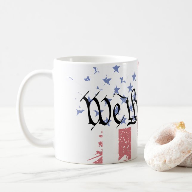 Mug Nous, le peuple américain, le drapeau de la paix (Avec donut)
