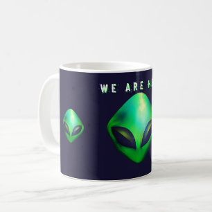 Mug "Nous sommes ici" tête d'alien vert