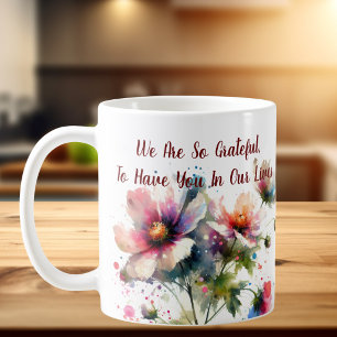 Mug Nous sommes si reconnaissants conception florale