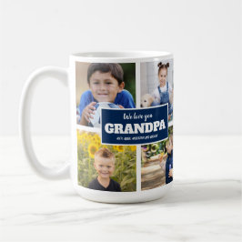 Mug Nous t'aimons Grand-père 4 Photo Marine Bleu Café 