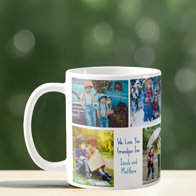 Mug Nous t'aimons Grand-Père Petits-Enfants Collage Ph (Créateur téléchargé)