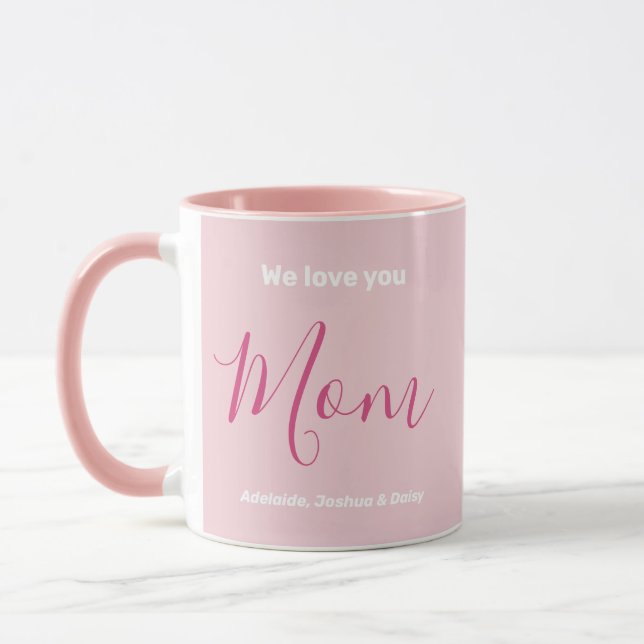 Mug Nous t'aimons Maman Pink Minimalist (Gauche)