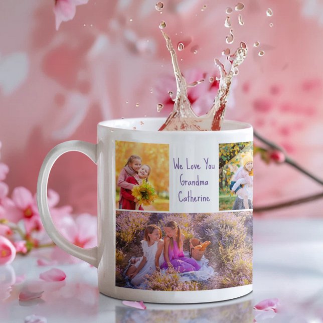 Mug Nous t'aimons Mamie Cute Custom Grandkids Photo (Créateur téléchargé)