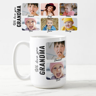 Mug Nous vous aimons grand-mère 6 petits-enfants photo