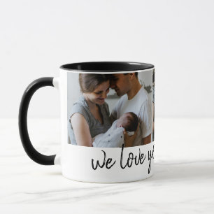 Mug Nous vous aimons grand-mère photo moderne grand-pa