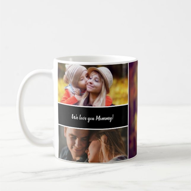 Mug Nous vous aimons Photos de la famille maman (Gauche)