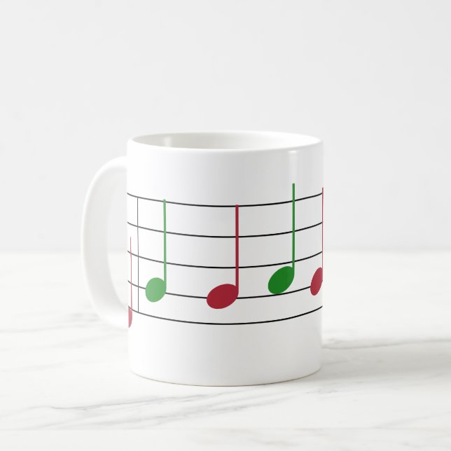 Mug Nous vous souhaitons un Joyeux Noël Note de musiqu (Devant gauche)