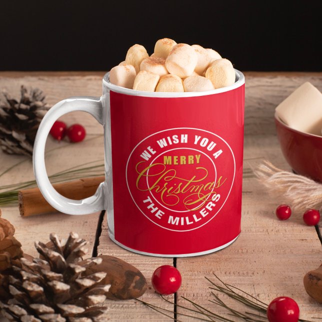 Mug Nous vous souhaitons un joyeux Noël rouge (Créateur téléchargé)
