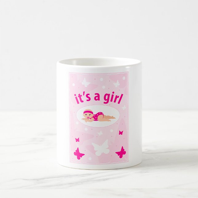 Mug Nouveau bébé Faire-part fille (Créateur téléchargé)