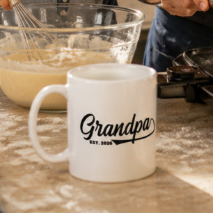 Mug Nouveau Grand-père Année de Création Typographie