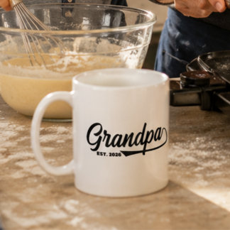 Mug Nouveau Grand-père Année de Création Typographie 