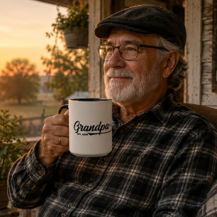 Mug Nouveau Grand-Père Établie date Typographie