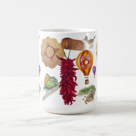 Mug Nouveau-Mexique Red Chile Pinõn Zia Hot Air Balloo