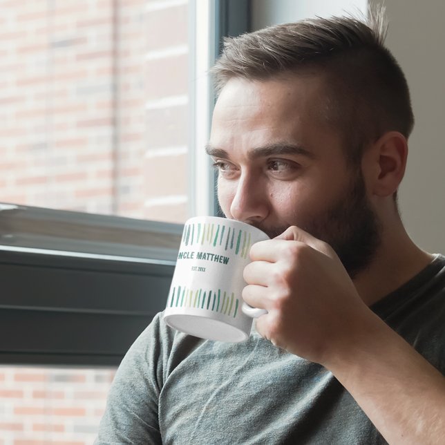 Mug Nouveau Oncle Abstrait Grilles vertes Personnalisé (Créateur téléchargé)