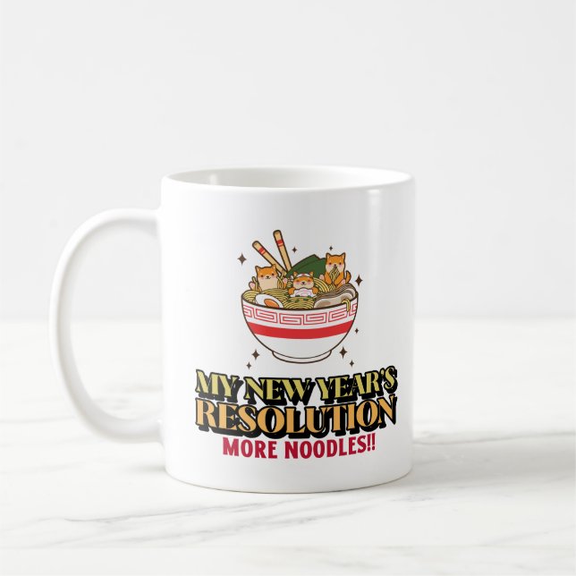 Mug Nouveaux nouilles de résolution du Nouvel An (Gauche)