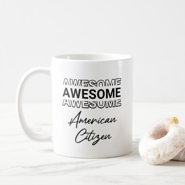 Mug Nouvel Américain Citoyen Naturalisation Immigrant (Avec donut)