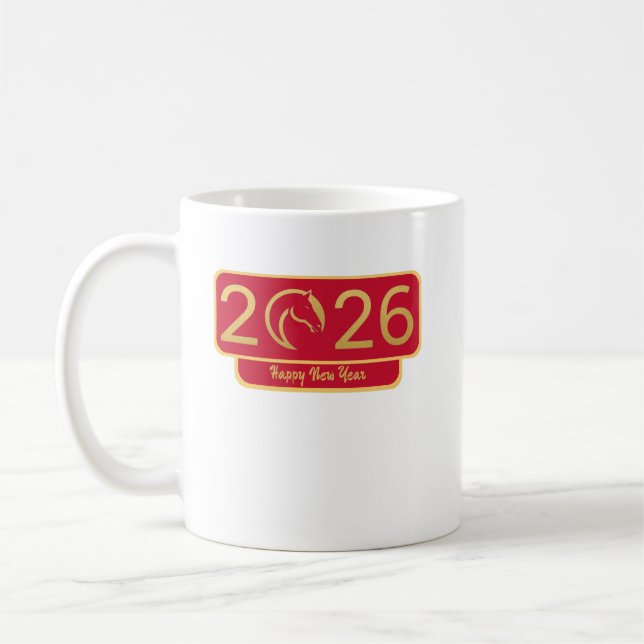 Mug Nouvel An Chinois Cheval Cadeau Parfait (Gauche)