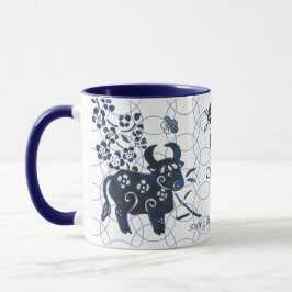 Mug Nouvel An chinois Ox Zodiac Artistique moderne ble