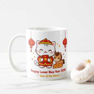 Mug Nouvel An Lunaire Chat Mignon Kawaii 2026
