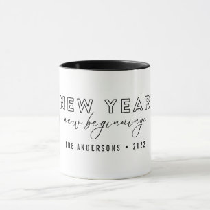 Mug Nouvel An moderne Nouvel An Début Deux Photo Cust