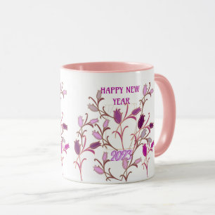 MUG NOUVELLE ANNÉE AVEC UNE ŒUVRE D'ART SIMPLE POU