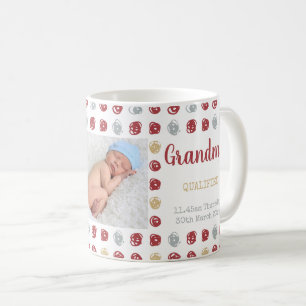 Mug Nouvelle grand-maman - 2 photos et stat faite sur