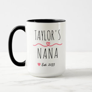 Mug Nouvelle grand-mère avec nom personnalisé, titre e
