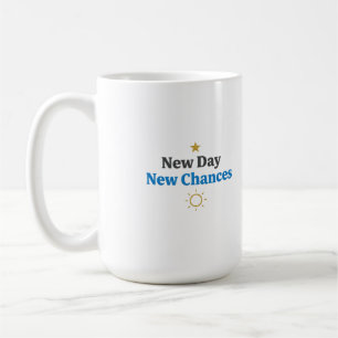 Mug Nouvelle journée, nouvelles chances" Minimaliste