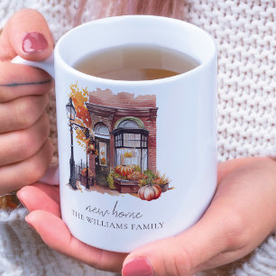 Mug Nouvelle maison Photo de la porte avant d'automne